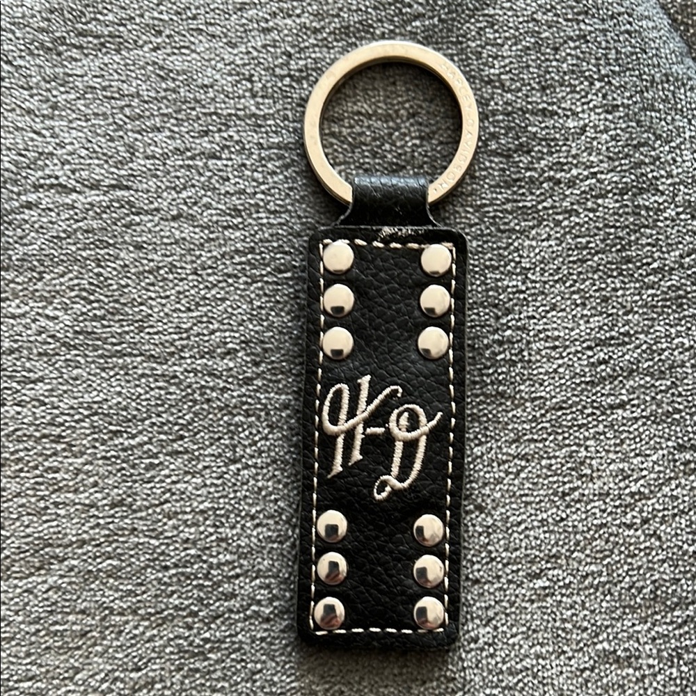 Harley-Davidson Black Leather Keychain with Silver Studs